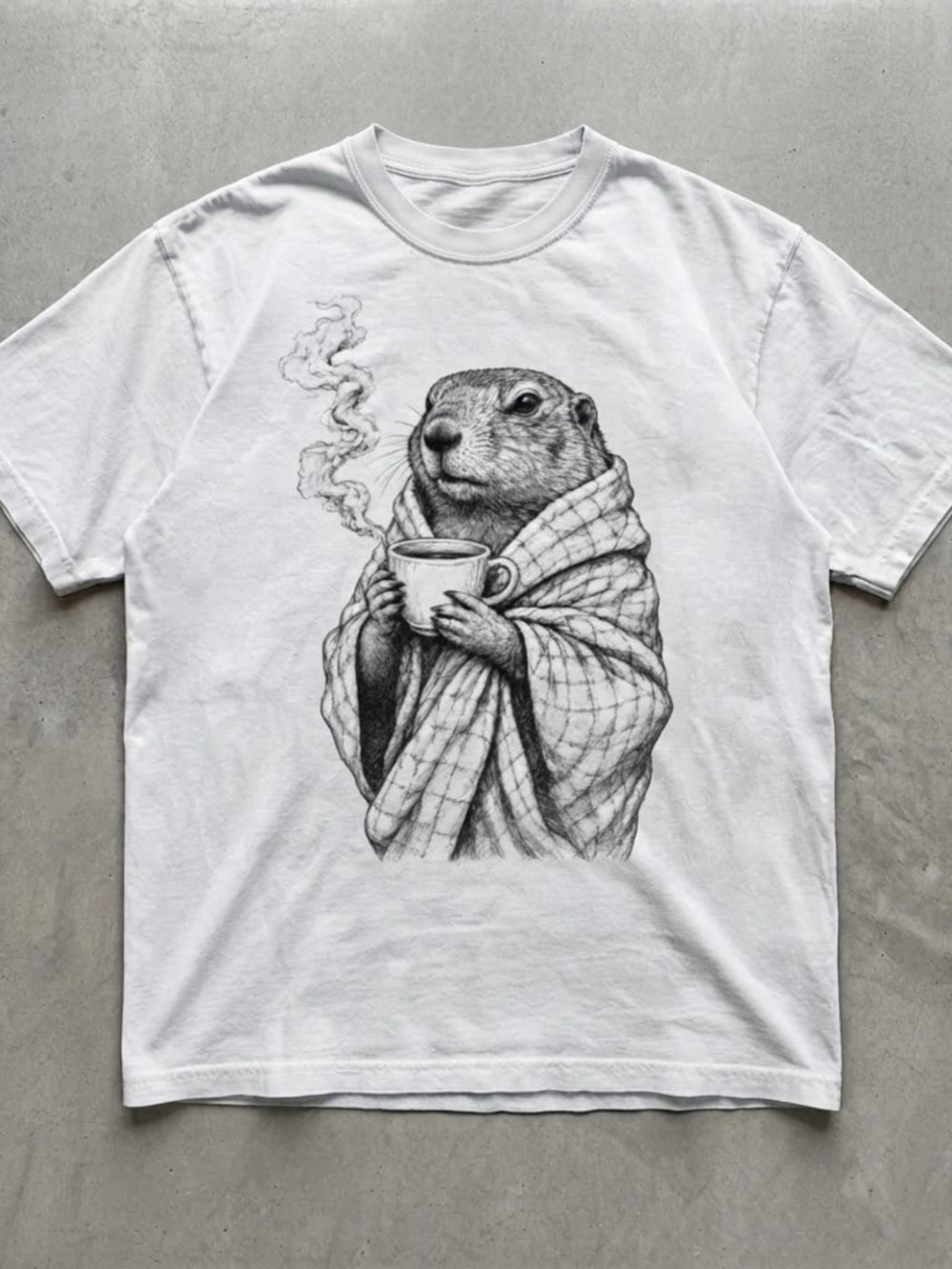 White Prairie Dog Coffee Graphic Tee